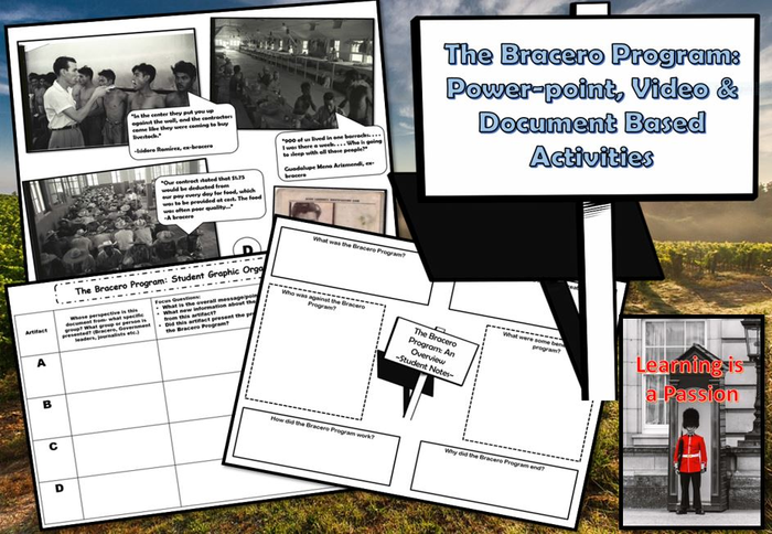 U.S. History: Bracero Program | Video, Power-point & Document Based Activities | Distance Learning