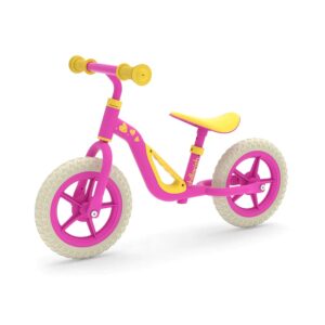 chillafish charlie lightweight toddler balance bike, balance trainer for children 18-48 months, learn to ride with 10-inch no-puncture tires, adjustable seat and carry handle, pink
