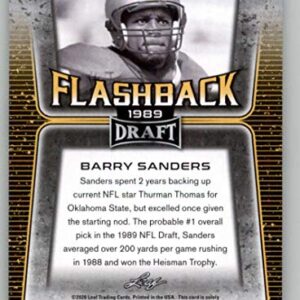 2020 Leaf Draft #96 Barry Sanders - Oklahoma State Cowboys (Flashback)(Detriot Lions) NM-MT NFL Football Card