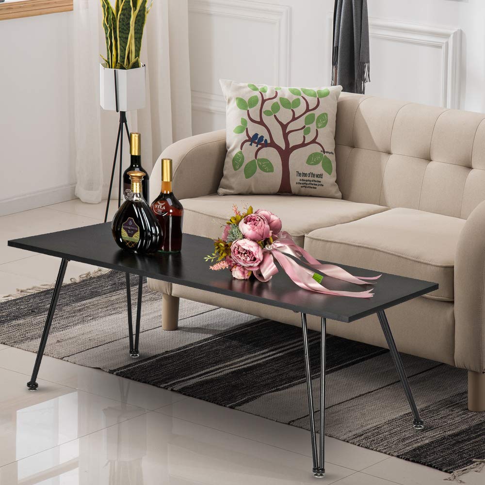 SSLine Coffee Table,Square Pointed Iron Modern Living Room Coffee Table with Metal Frame,V-Shape Sofa for Living Room Home Office Accent Furniture Tea Table