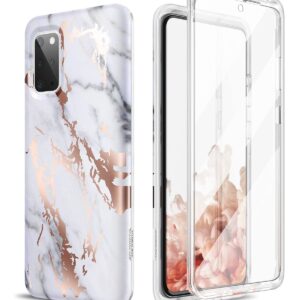 SURITCH for Galaxy S20 Plus Case, [Built-in Screen Protector] Marble Full-Body Protection Shockproof Rugged Bumper Protective Case for Samsung Galaxy S20 Plus 5G 6.7 Inch (Gold Marble)