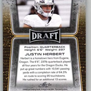 2020 Leaf Draft #3 Justin Herbert RC - Oregon Ducks LA Chargers (RC - Rookie Card) NM-MT NFL Trading Football Card