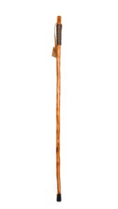 forest pilot pure fir wood concise style walking stick for hiking with parachute cord warpped (nature color, 48 inches, 1 piece)