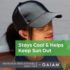 Gaiam Wander Breathable Geo Hat - Cute Women's Baseball for Summer, Lightweight, Adjustable Strap, Moisture-Absorbing Sweatband Running & Hiking, 6-Panel Sporty White Ball Cap Women,