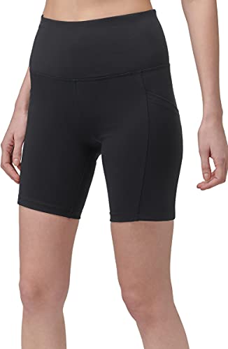 Andrew Marc Women's Bike Short, Regular and Plus Size, Black with Pockets, X-Large