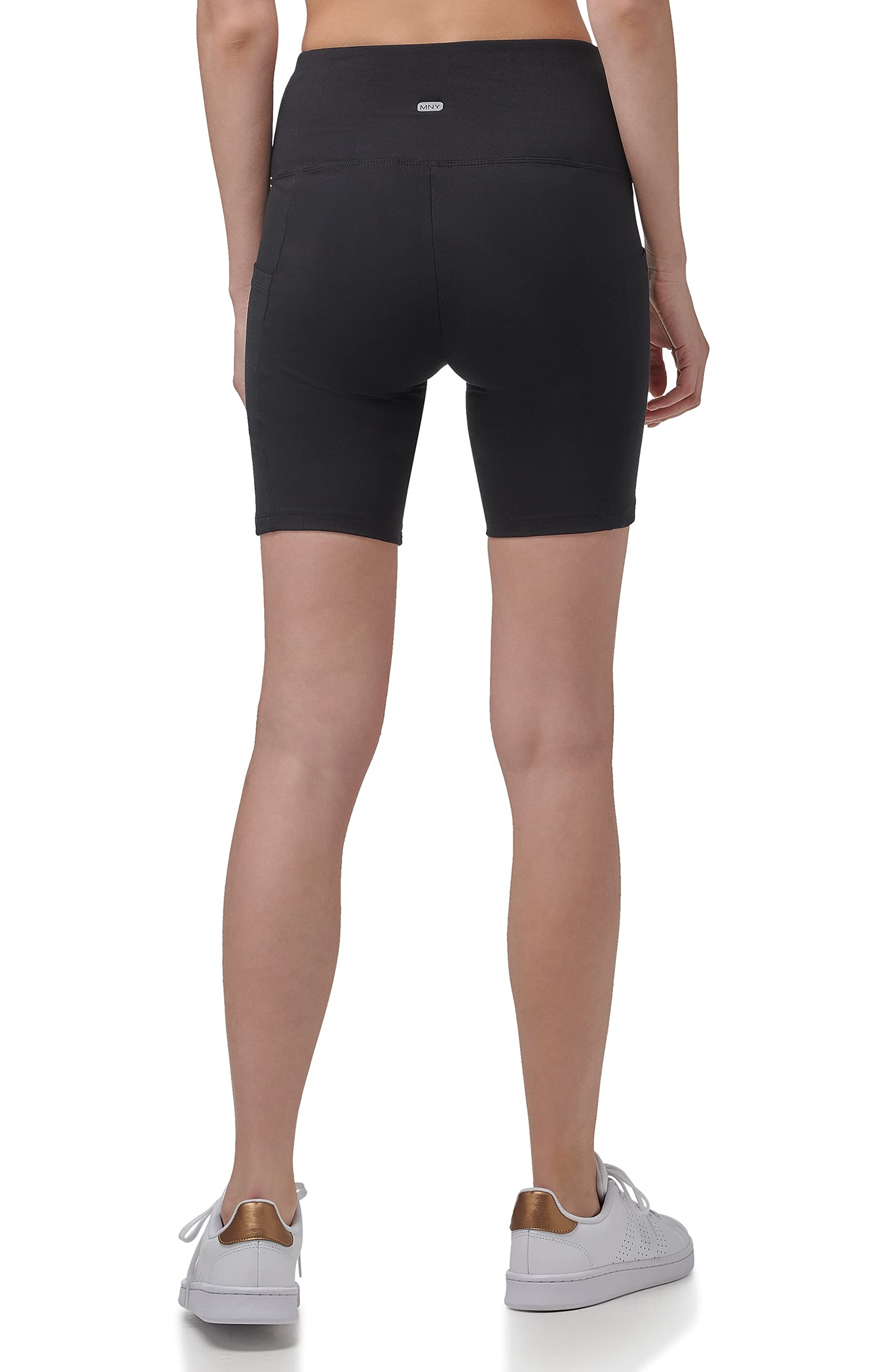 Andrew Marc Women's Bike Short, Regular and Plus Size, Black with Pockets, X-Large