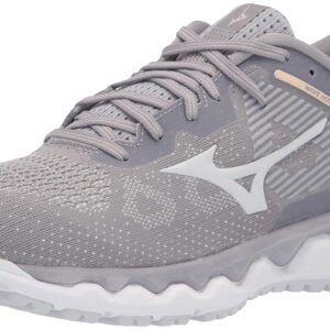 Mizuno Women's Horizon 5 Running Shoe, Silver Filgre-Barly Blue, 8.5