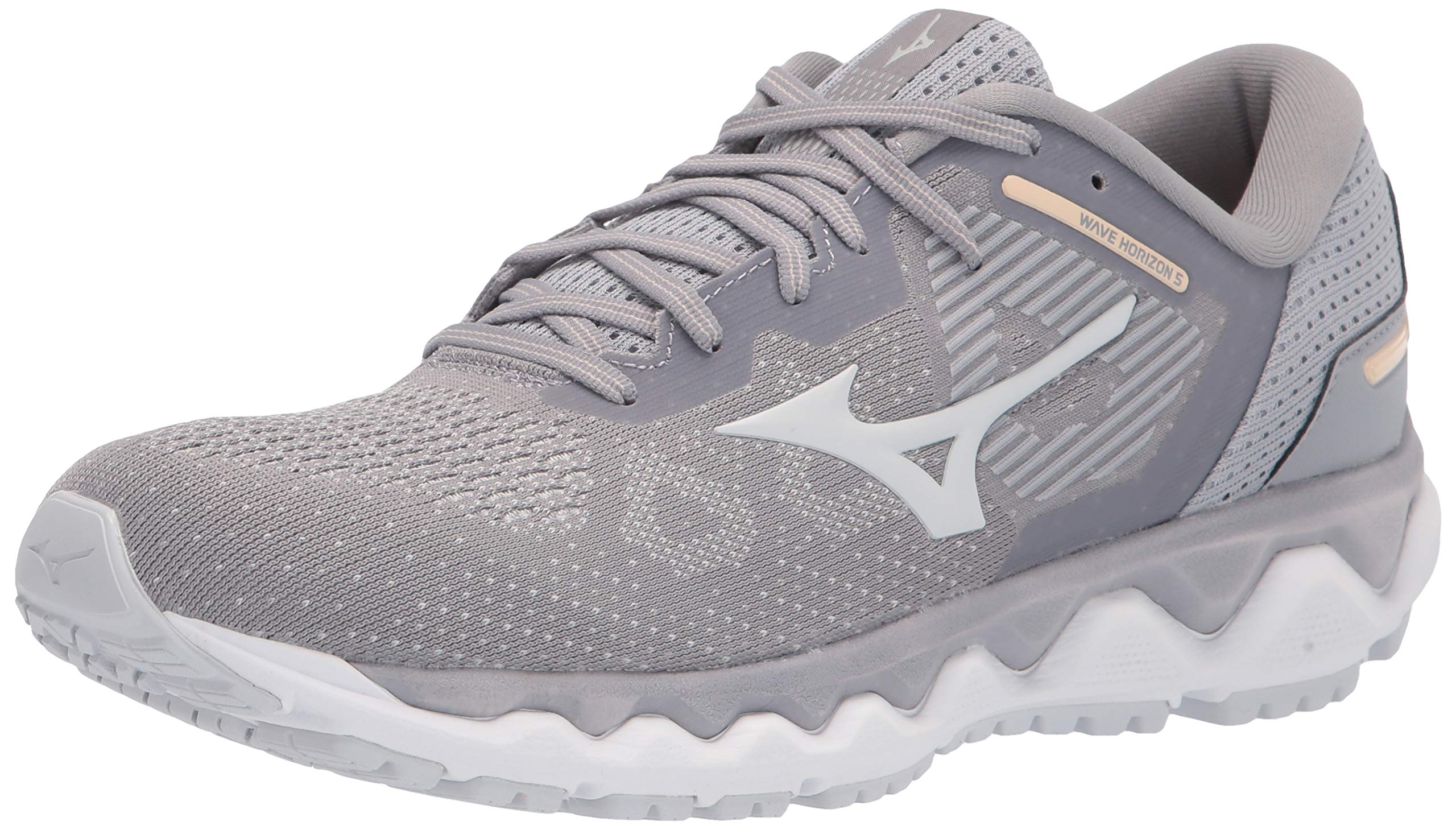 Mizuno Women's Horizon 5 Running Shoe, Silver Filgre-Barly Blue, 8.5