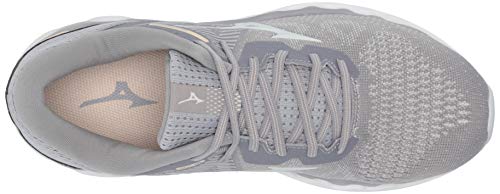 Mizuno Women's Horizon 5 Running Shoe, Silver Filgre-Barly Blue, 8.5