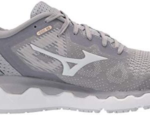 Mizuno Women's Horizon 5 Running Shoe, Silver Filgre-Barly Blue, 8.5