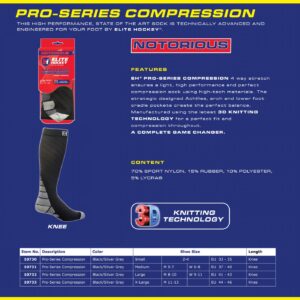 Elite Notorious Pro Series Compression Knee Socks, Black - Medium