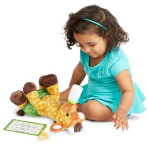 Melissa & Doug 11-Inch Baby Giraffe Plush Stuffed Animal with Pacifier, Diaper, Baby Bottle