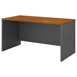 bush business furniture series c 60w office desk in natural cherry, large computer table for home and professional workplace