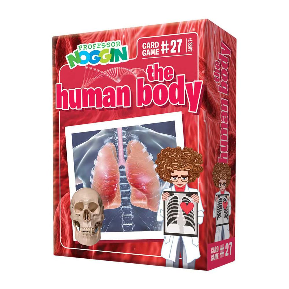 Outset Media Professor Noggin's Human Body Trivia Card Game - an Educational Trivia Based Card Game for Kids - Trivia, True or False, and Multiple Choice - Ages 7+ - Contains 30 Trivia Cards