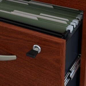 Bush Business Furniture Series C 60W x 30D Office Desk with 3 Drawer Mobile File Cabinet in Mahogany