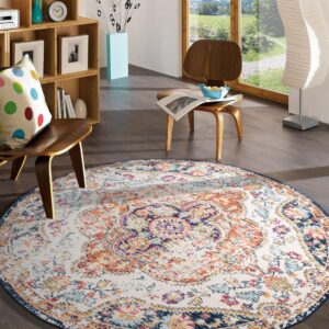 Rugshop Vintage Distressed Bohemian Round Rug 6' 6" (6' 6" Diameter) Multi