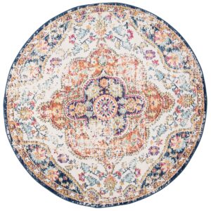 Rugshop Vintage Distressed Bohemian Round Rug 6' 6" (6' 6" Diameter) Multi