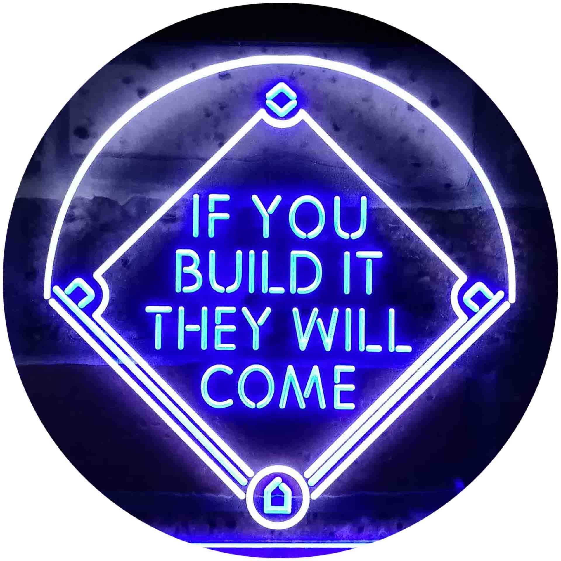 ADVPRO If You Build it They Will Come Baseball Court Dual Color LED Neon Sign White & Blue 16 x 12 Inches st6s43-i3747-wb