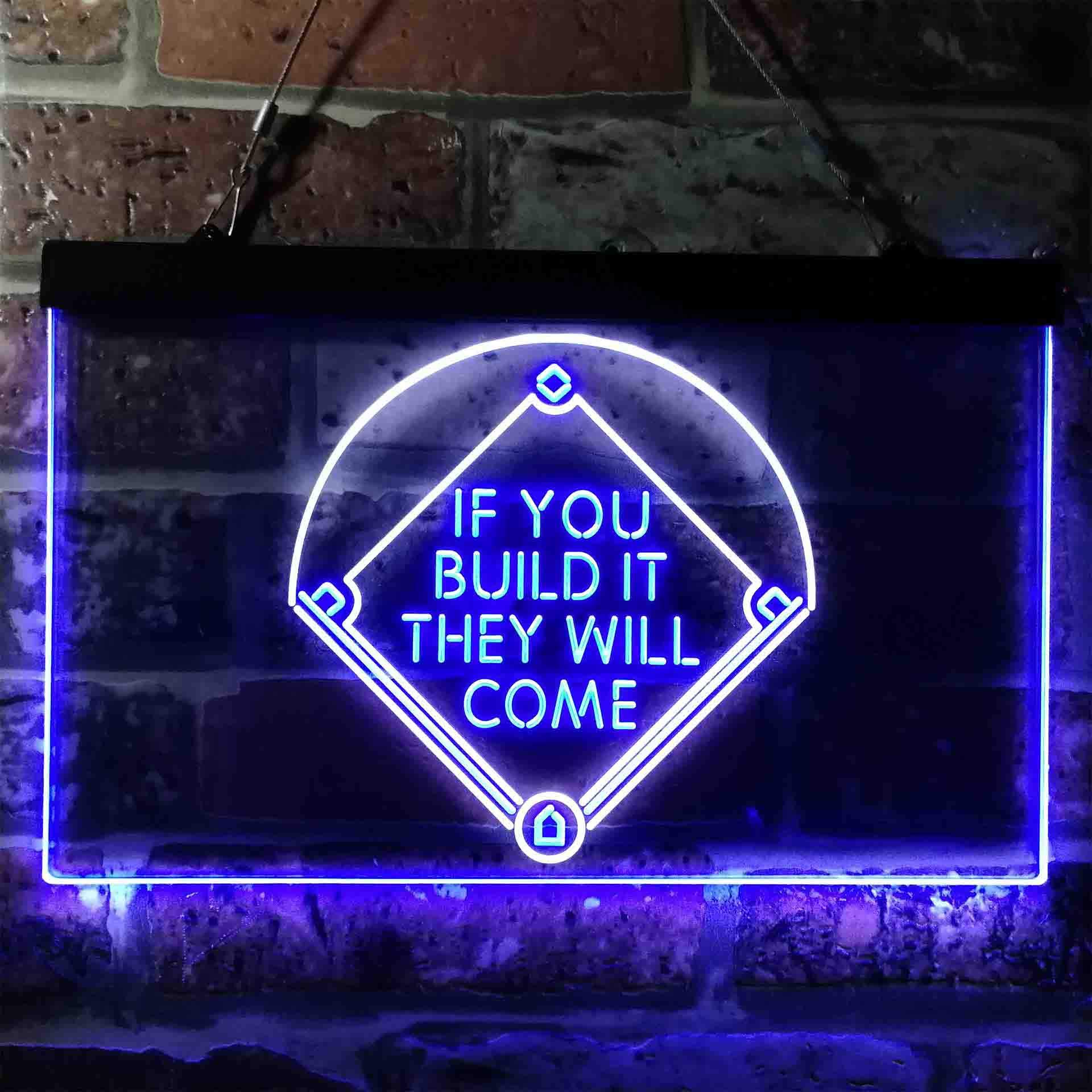 ADVPRO If You Build it They Will Come Baseball Court Dual Color LED Neon Sign White & Blue 16 x 12 Inches st6s43-i3747-wb