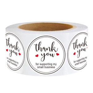thank you for supporting my small business stickers -2" round thank you stickers roll labels|used for business, kraft makers,online sellers,boutiques, small shops (white) (2inch)