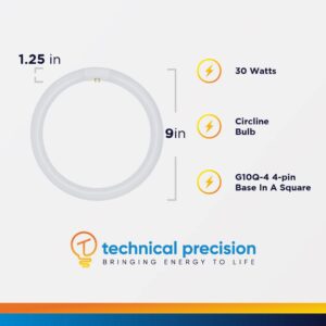 9 Inch Circline Bulb 30W Replacement for Lights of America FCL30EX-l-ll (2630b) Light Bulb by Technical Precision - G10Q-4 4-Pin Base - 3000K - 10000 Hours - 2000 Lumens - 1 Pack