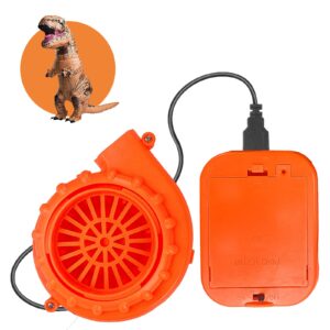 asekonc halloween mini blower fan for halloween dinosaur costume or doll mascot head or other inflatable game clothing suits, orange