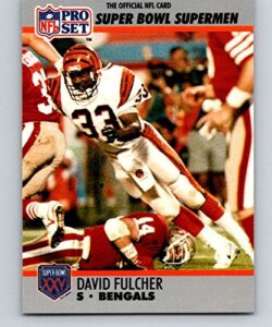 1990 pro set super bowl 160 football #109 david fulcher cincinnati bengals official standard sized nfl trading card