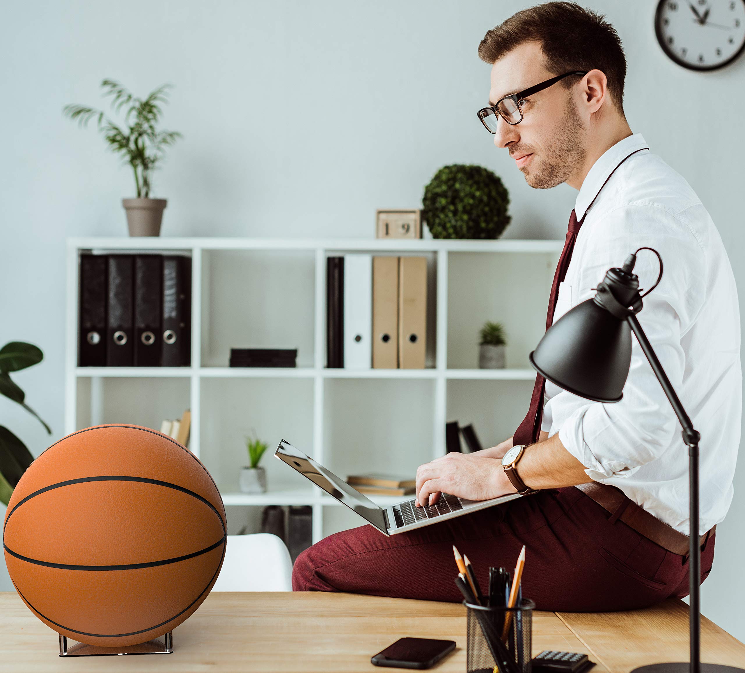 Ball Holder Stand for Footballs Basketballs Volleyballs Soccer Balls - Acrylic Display (Triangular Acrylic)