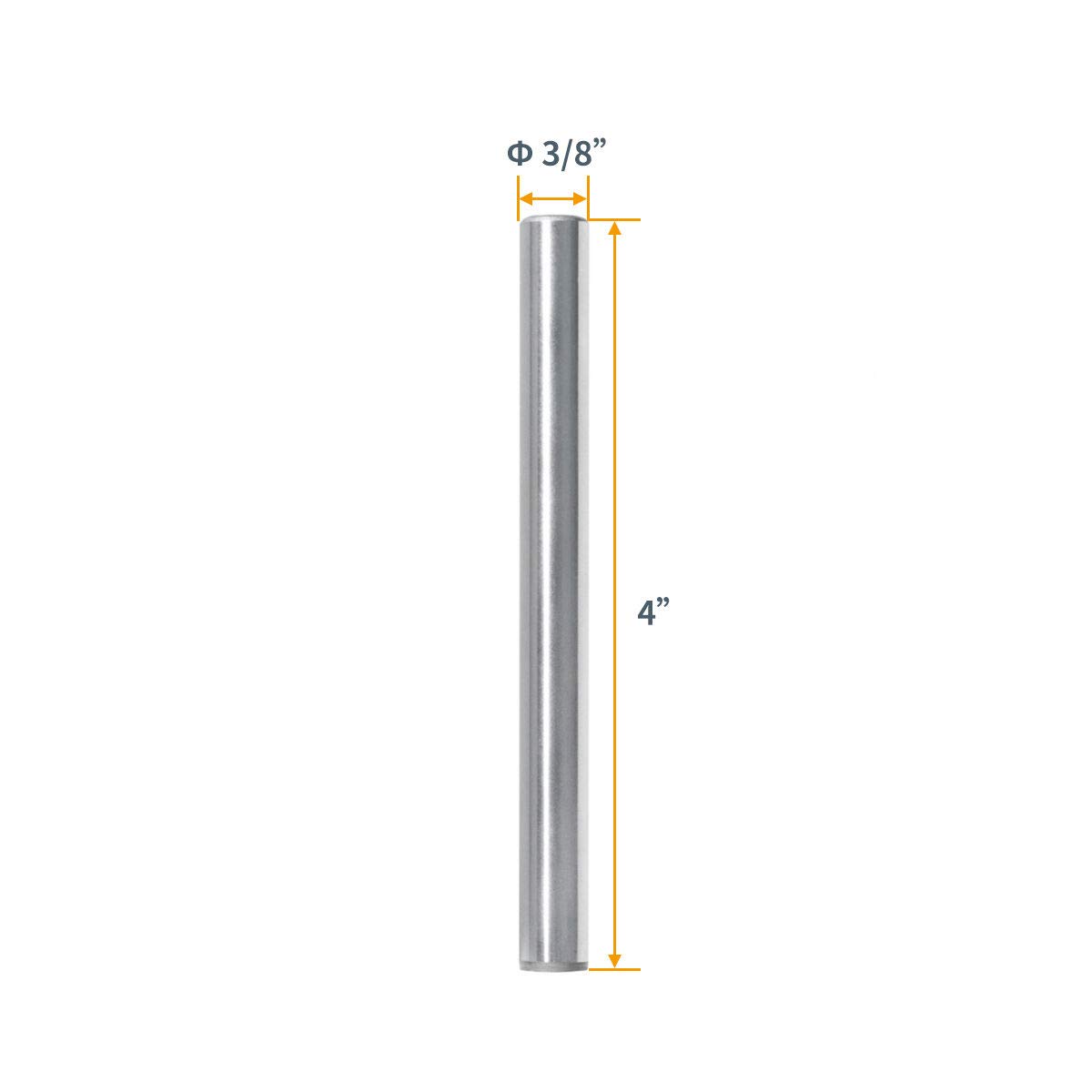 POWERTEC 71473 Hardened Steel Dowel Pins 3/8 Inch | Heat Treated and Precisely Shaped for Accurate Alignment – 4 Pack