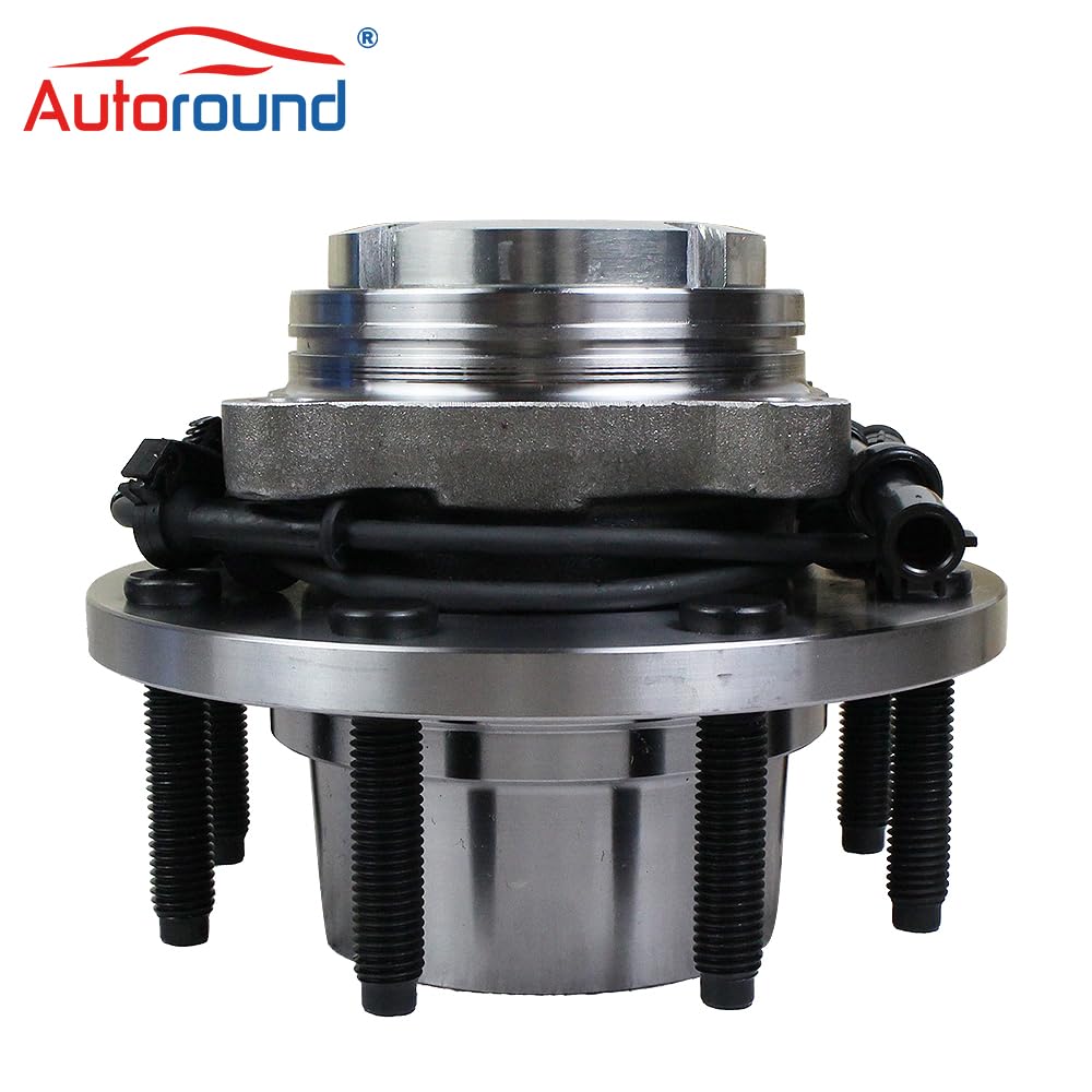 Autoround Front Wheel Bearing Hub Assembly 515020 Compatible with 1999-2004 Ford F250 Super Duty / F350 Super Duty 4x4, 2000-2002 Excursion, SRW Coarse Threads 4WD Only, 8 Lug w/ABS