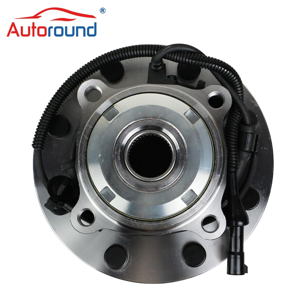 Autoround Front Wheel Bearing Hub Assembly 515020 Compatible with 1999-2004 Ford F250 Super Duty / F350 Super Duty 4x4, 2000-2002 Excursion, SRW Coarse Threads 4WD Only, 8 Lug w/ABS