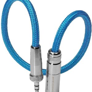 KONDOR BLUE 12" Mini XLR to 3.5mm TRS Locking Screw Plug Audio Cable for Lavalier/Lapels, Blue