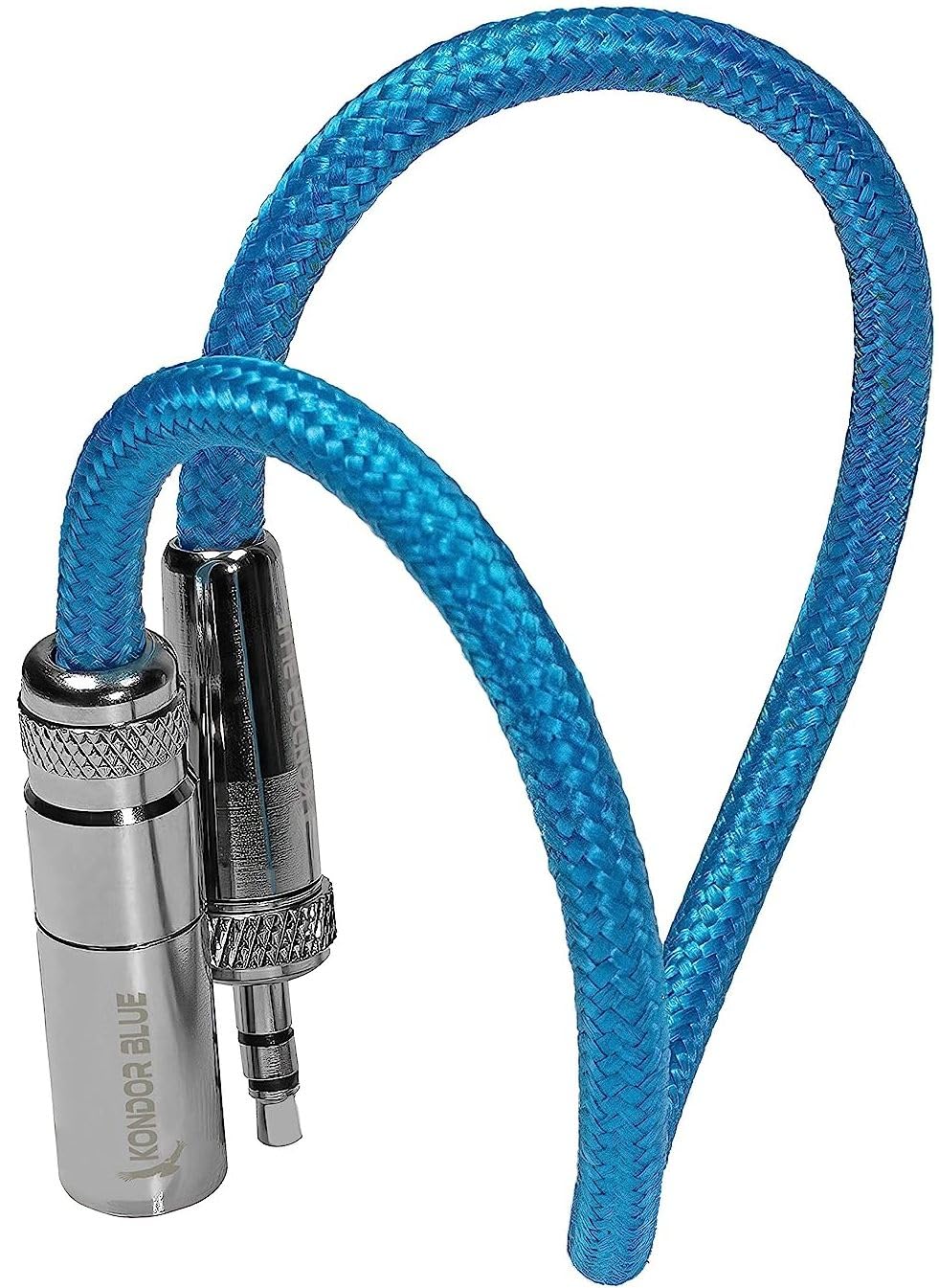 KONDOR BLUE 12" Mini XLR to 3.5mm TRS Locking Screw Plug Audio Cable for Lavalier/Lapels, Blue