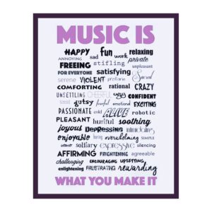 Music Is What You Make It - Inspirational Music Words Wall Art Print - Motivational Wall Art Decor For Home Decor, Office Decor, Studio & School Decor - Great Gift For Music Lovers, Unframed - 11x14"