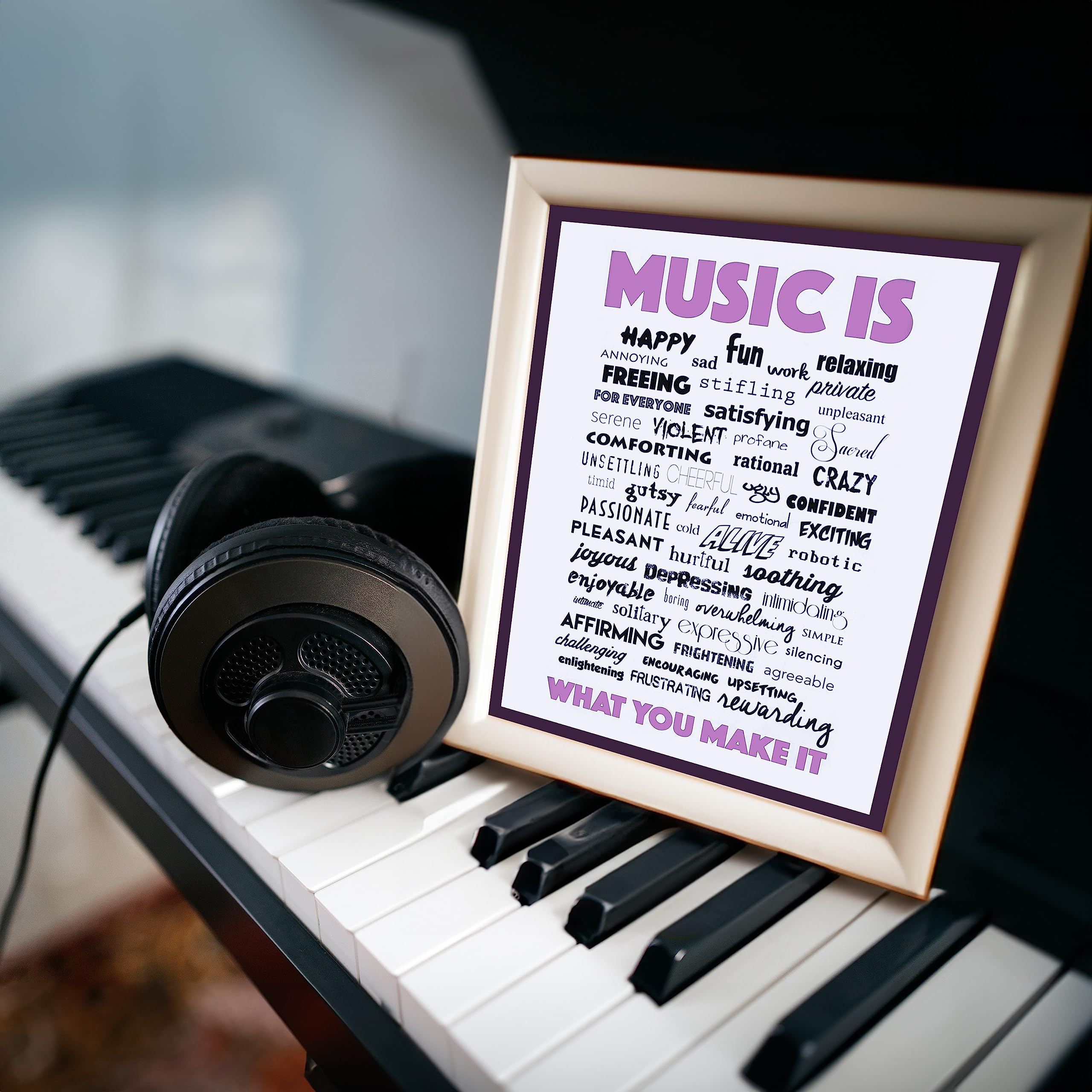 Music Is What You Make It - Inspirational Music Words Wall Art Print - Motivational Wall Art Decor For Home Decor, Office Decor, Studio & School Decor - Great Gift For Music Lovers, Unframed - 11x14"