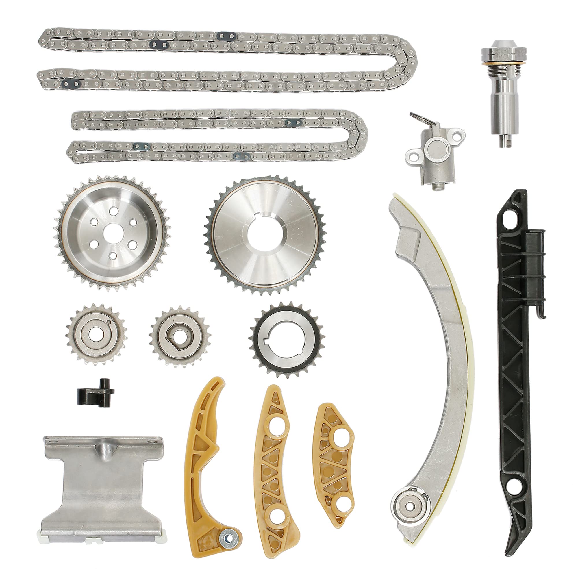 Timing Chain Kit with Tensioner Guide Rail Crank Sprocket Balance Shaft Sprocket | for 2.0L 2.2L 2.4L GM Buick Chevy GMC Pontiac Saturn | Replaces# 9-4201S, 9-4201SX, 9-4202S, 12680750