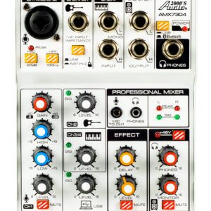 Audio2000'S S7304 USB-Powered Four-Channel Audio Mixer with USB Interface and Sound Effect