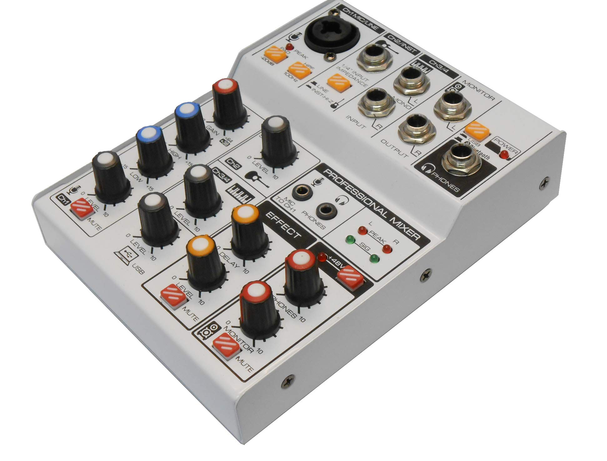 Audio2000'S S7304 USB-Powered Four-Channel Audio Mixer with USB Interface and Sound Effect