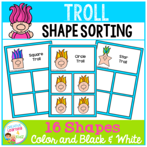 shape sorting mats: troll