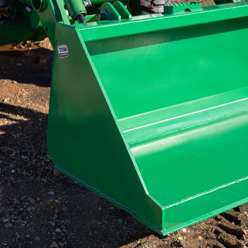 Titan 60-in Bucket Attachment Fits John Deere Hook and Pin Tractors for Dirt and Debris Loading