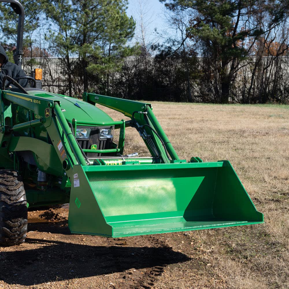 Titan 60-in Bucket Attachment Fits John Deere Hook and Pin Tractors for Dirt and Debris Loading