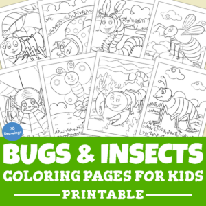 bugs & insects coloring printable pages for kids