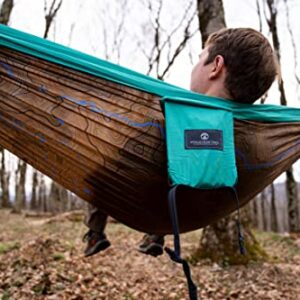 ENO DoubleNest Hammock Prints - Fade Teal/Chartreuse