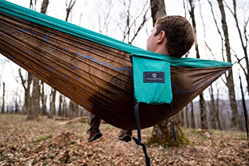 ENO DoubleNest Hammock Prints - Fade Teal/Chartreuse