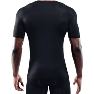 NELEUS Men's 3 Pack Athletic Compression Under Base Layer T Shirt,5011,Black,S