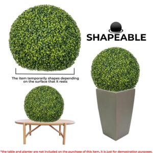 Artificial Plant Topiary Ball Boxwood 22" - Ivy Balls Indoor/Outdoor - Top Turf wholesale Decorative Plants for Home, Wedding, Offices and More