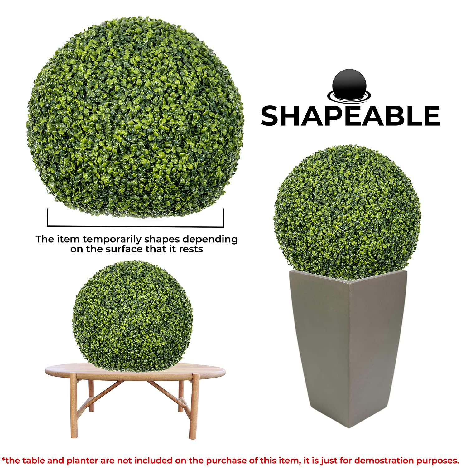 Artificial Plant Topiary Ball Boxwood 22" - Ivy Balls Indoor/Outdoor - Top Turf wholesale Decorative Plants for Home, Wedding, Offices and More