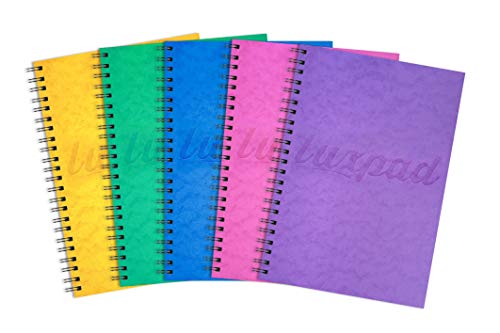 Luxpad 120 Page A5 FSC Wirebound Notebook with Durable Pressboard Covers [Assorted Pack of 10]