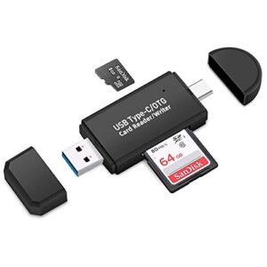 2 in 1 High-Speed Portable Memory Card Reader SD 3.0 Transport Protocol, SD Card Reader USB 3.0 to SDXC, SDHC, SD, MMC, RS-MMC, Micro SDXC, Micro SD, Micro SDHC Card and UHS-I