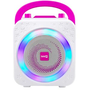 RockJam 10 Watt Rechargeable Bluetooth Karaoke Machine with Two Mics, Pink